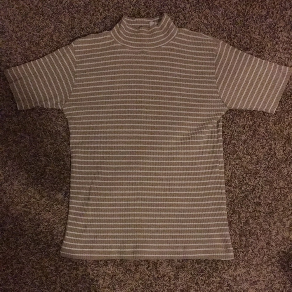 Casual Corner: Tan and Stripped turtleneck